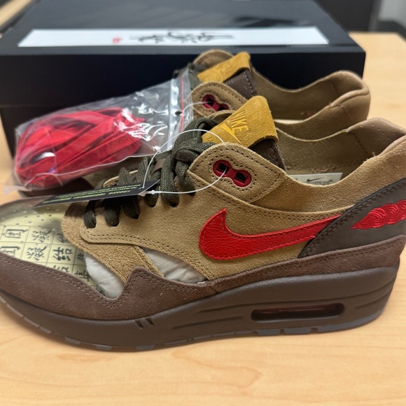 Nike Other - Nike Air Max 1 Sneakers - Brown and Red CLOT ‘Kiss of Death’ Men’s 5.5 Women’s 7